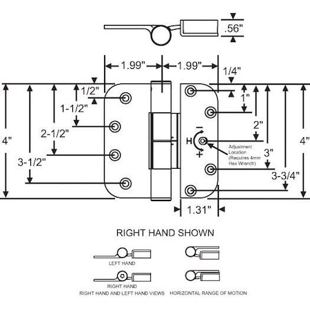Strybuc HINGE ADJUSTABLE GUIDE RH 857-10353
